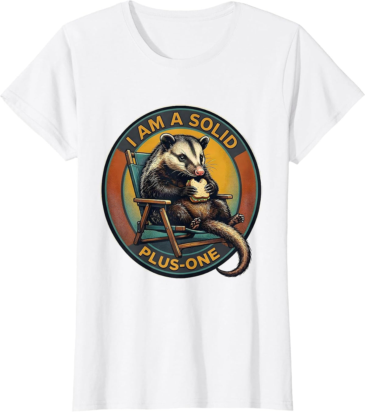 I Am A Solid Plus-One Funny Opossum Meme Possum Lover Humor T-Shirt - White