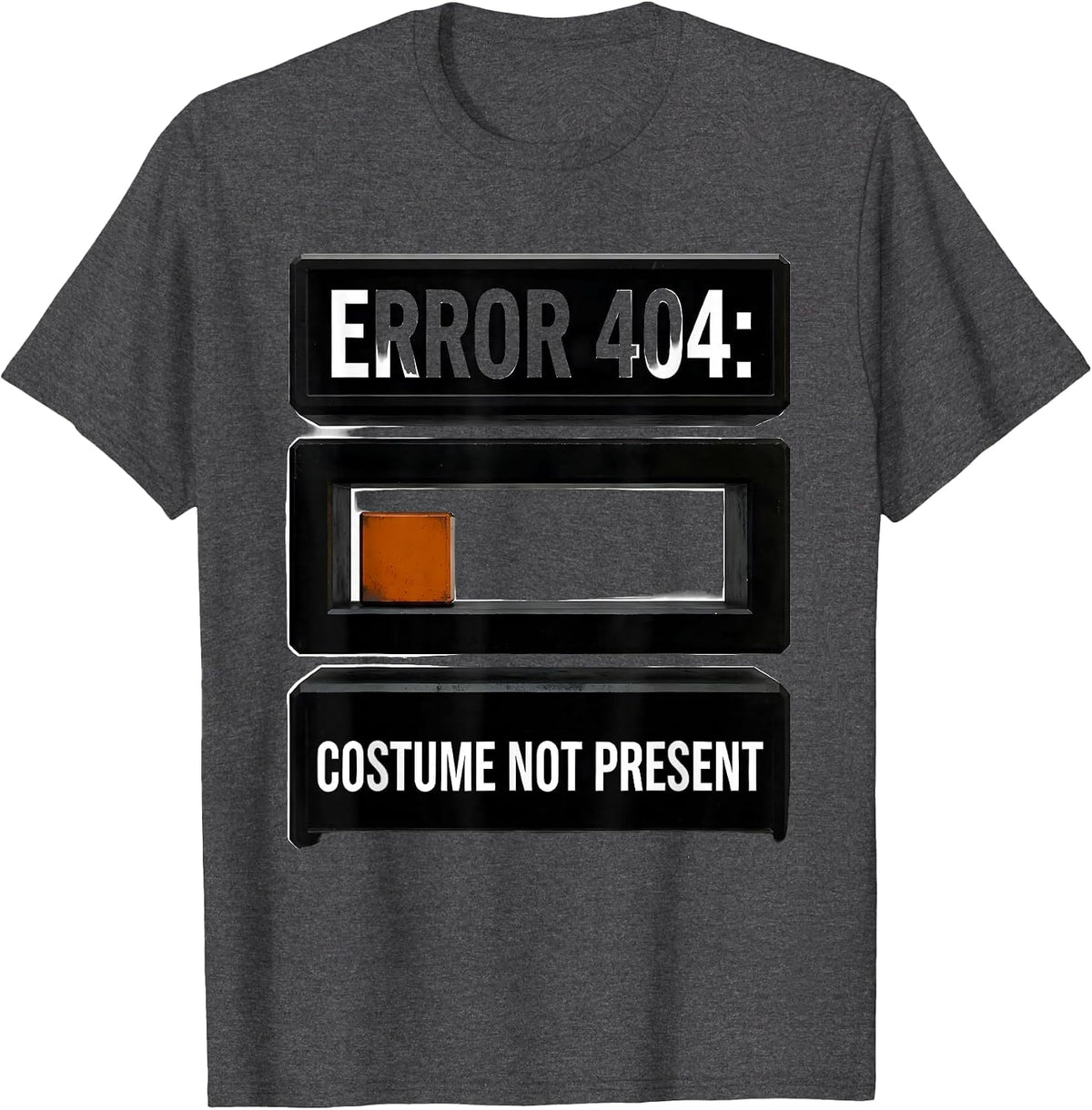 Error 404 Costume Not Present Funny Lazy Halloween T-Shirt - Dark Heather Grey