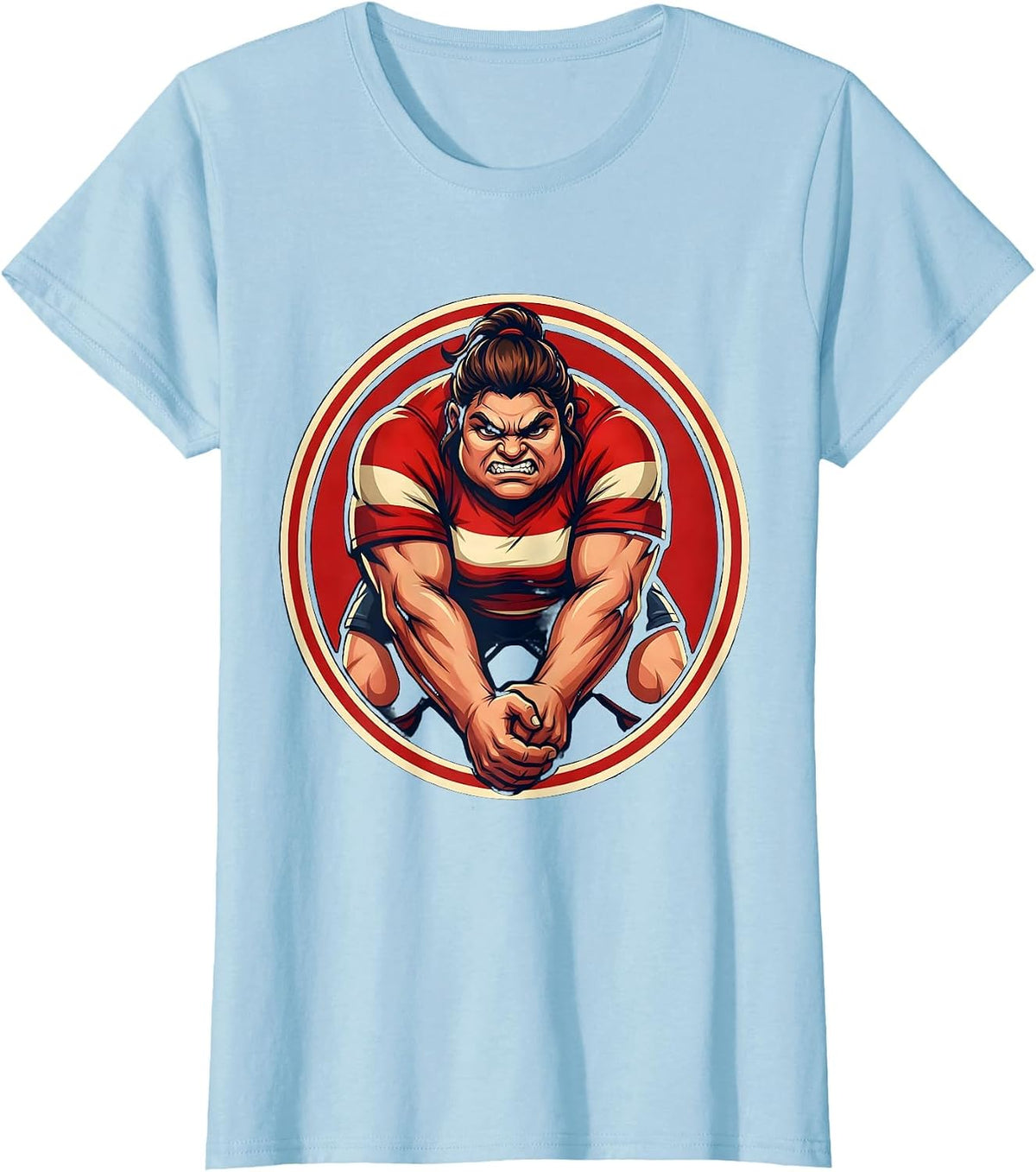 Rugby Prop Scrum Binding Graphic Design T-Shirt - Baby Blue