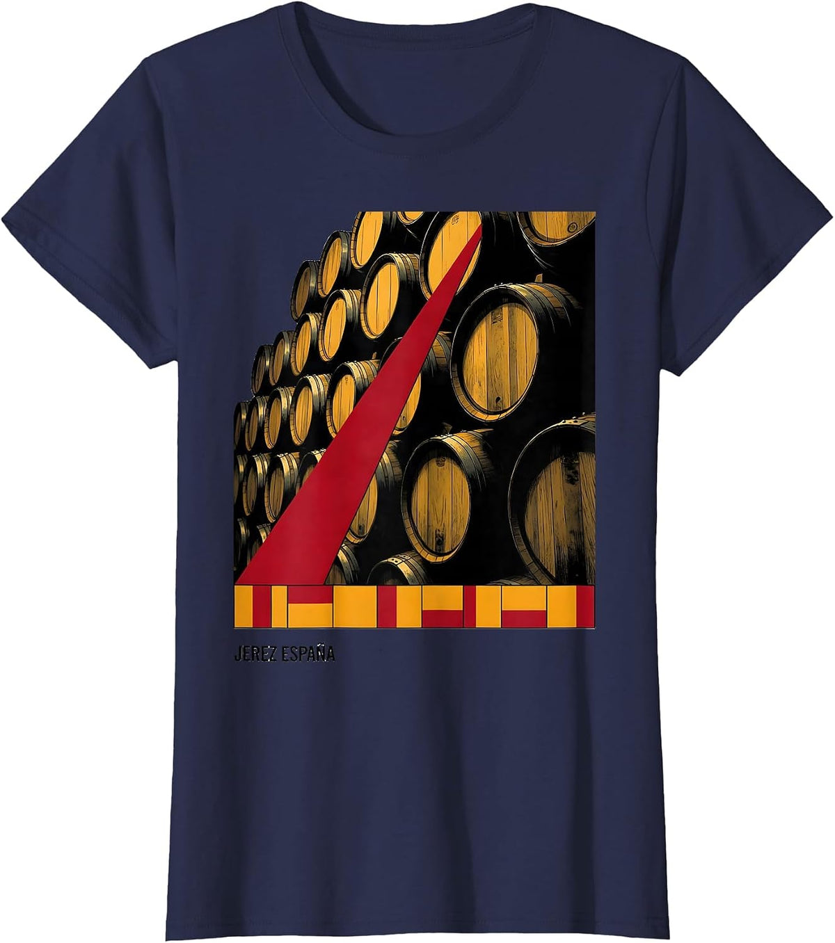 Women's Jerez España Constructivist Poster Spanish City Souvenir T-Shirt - Navy Blue