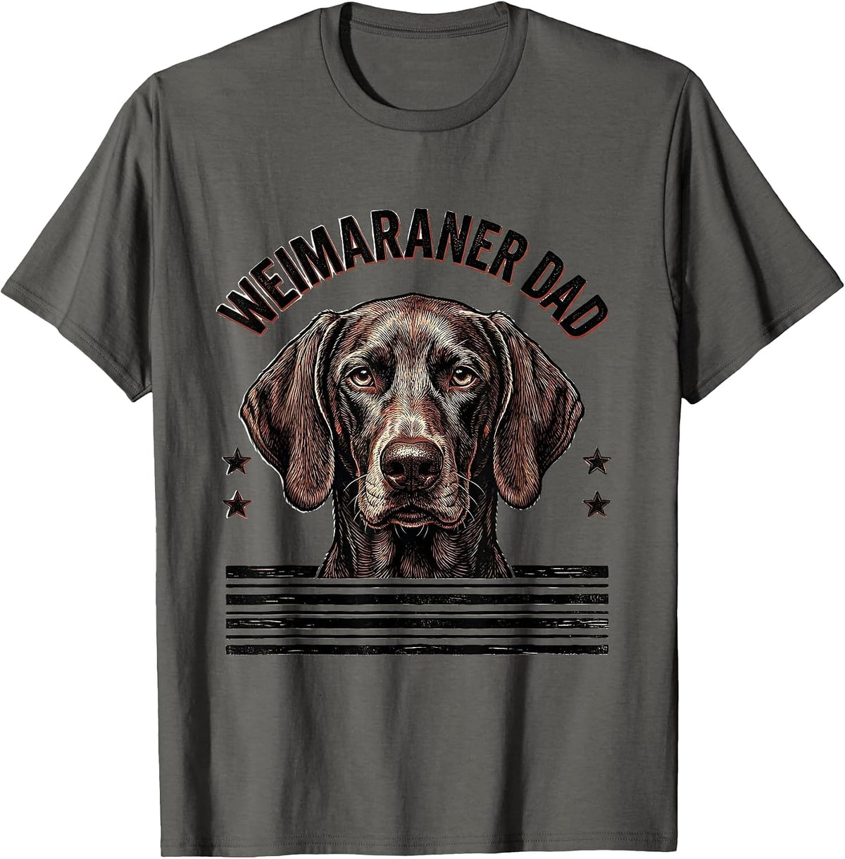Weimaraner Dad Patriotic Dog Breed Pride 4th of July T-Shirt - Asphalt Grey