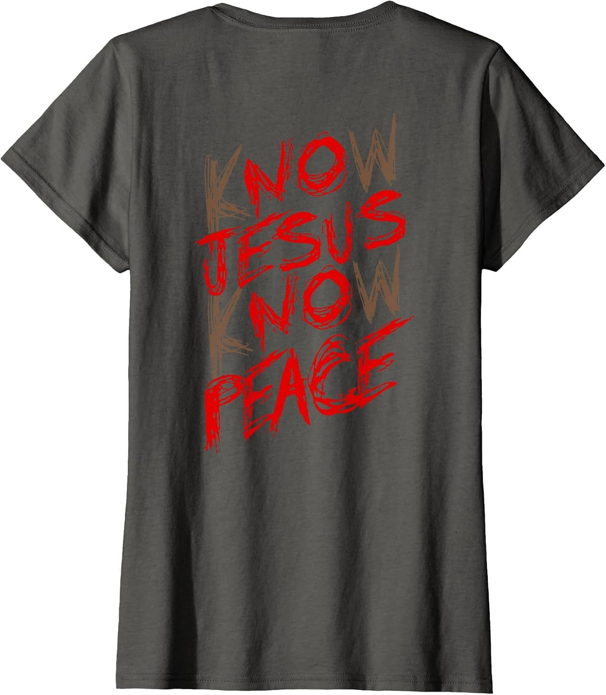 Know Jesus Know Peace (on Back) T-Shirt - Asphalt Grey