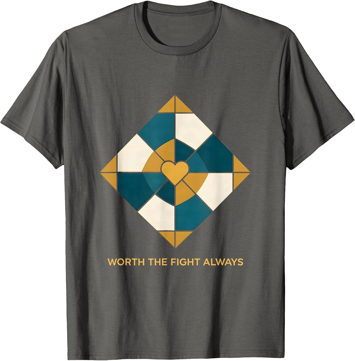 Men's Worth the Fight Always Suicide Prevention Design T-Shirt - Asphalt Grey