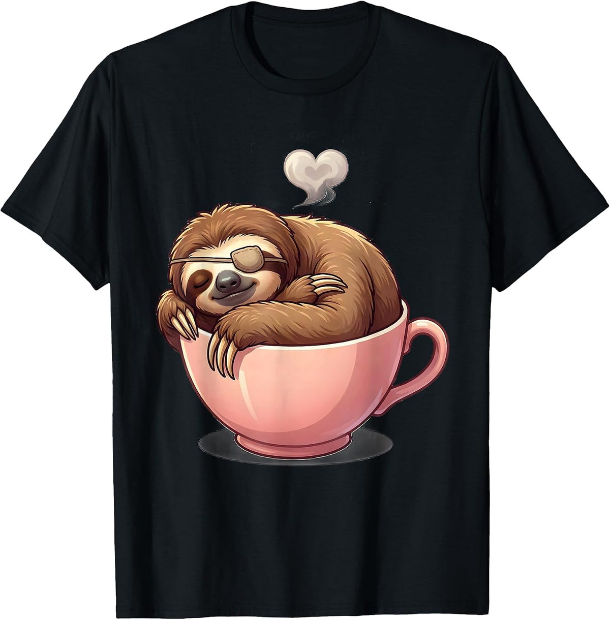 Men's Sloth In Teacup Cute Kawaii Animal Lover Gift T-Shirt - Black