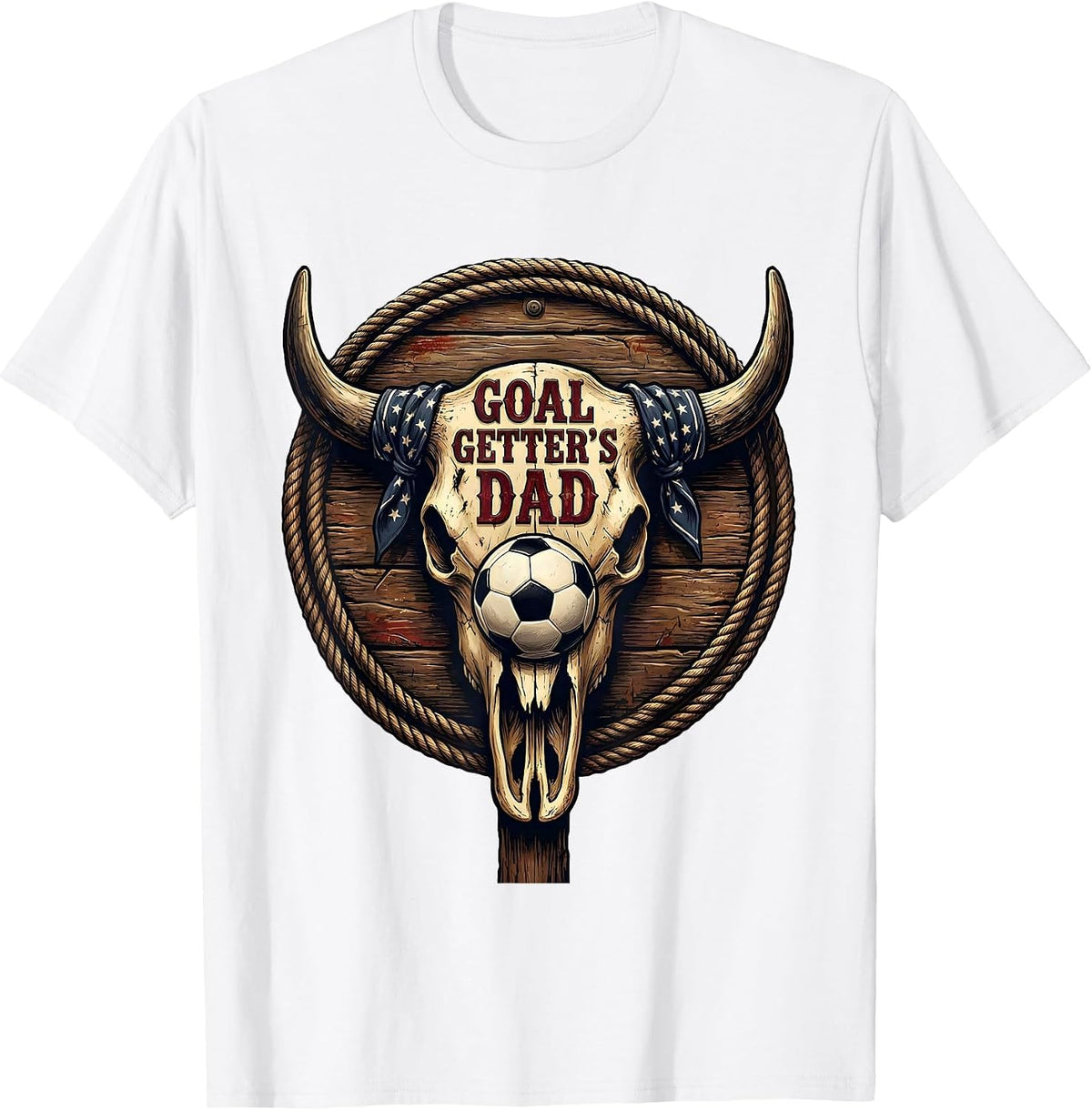 Men's Goal Getter's Dad Soccer Pride Design T-Shirt - White