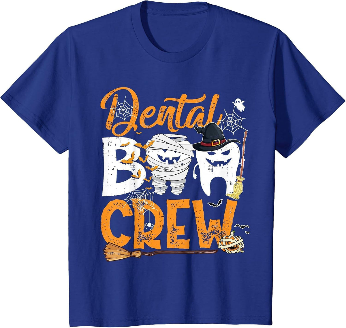 Dental Boo Crew Funny Dentist Assistant Halloween Costume T-Shirt - Royal Blue