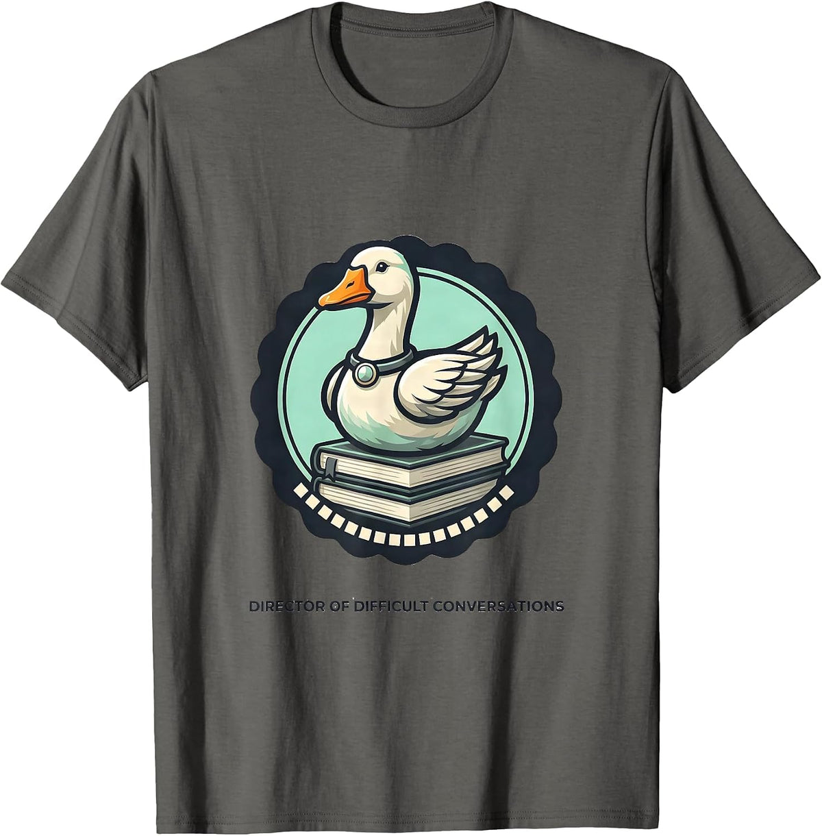 Men's Director of Difficult Conversations Funny Goose Mental T-Shirt - Asphalt Grey