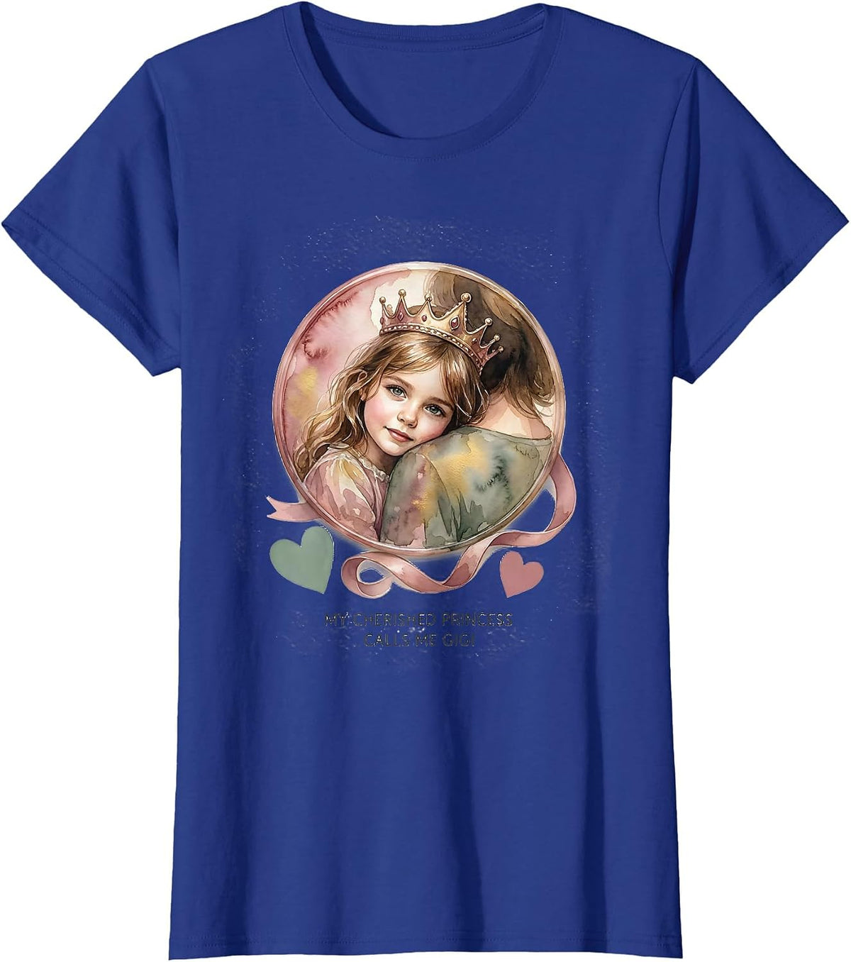 Women's My Cherished Princess Calls Me Gigi Funny Grandma Gift T-Shirt - Royal Blue