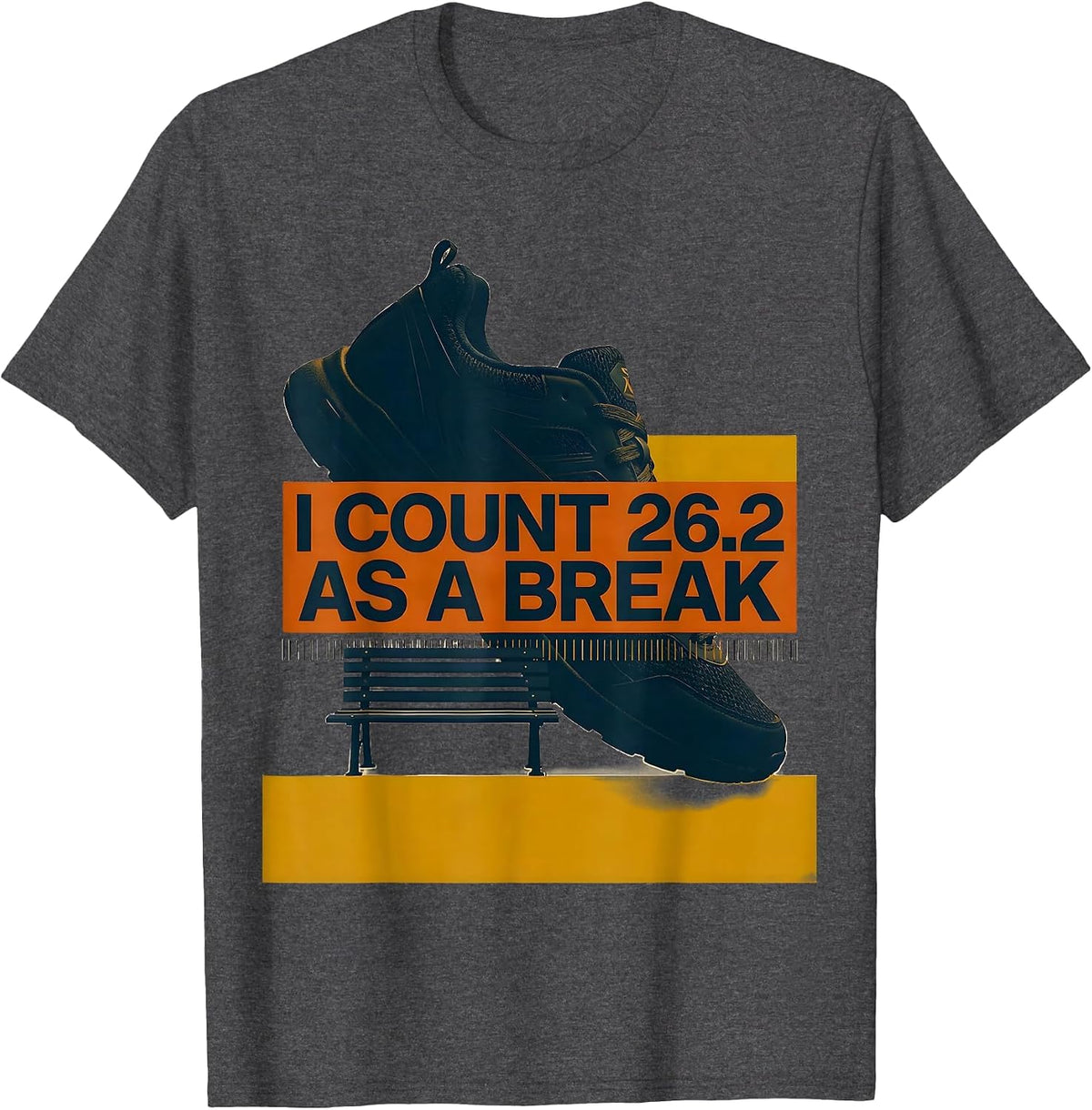 Men's I Count 26.2 As A Break Funny Runner Marathon Gift T-Shirt - Dark Heather Grey
