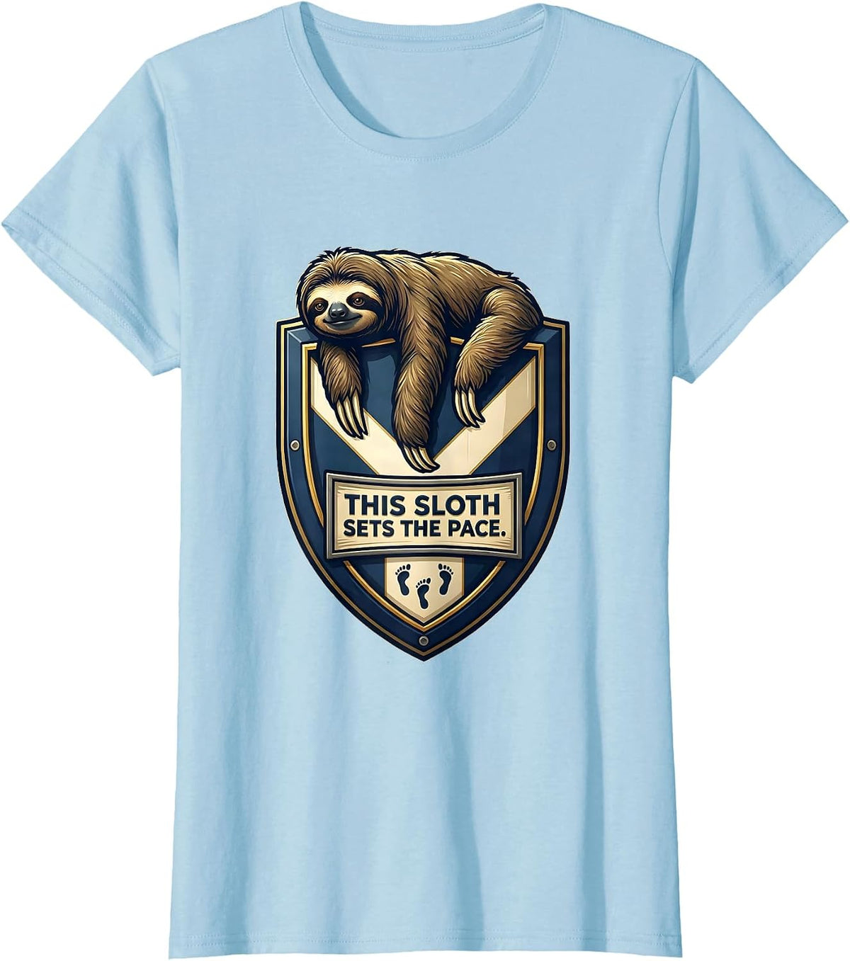 This Sloth Sets The Pace Funny Sloth Lover Humor Gift T-Shirt, Women, Baby Blue, XX-Large - As Pictured