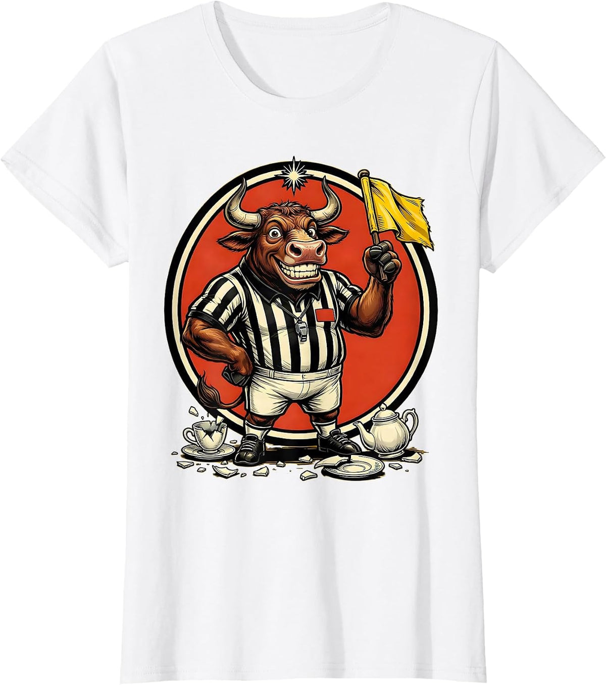 Women's Chaos Coordinator Bull in a China Shop Referee T-Shirt - White