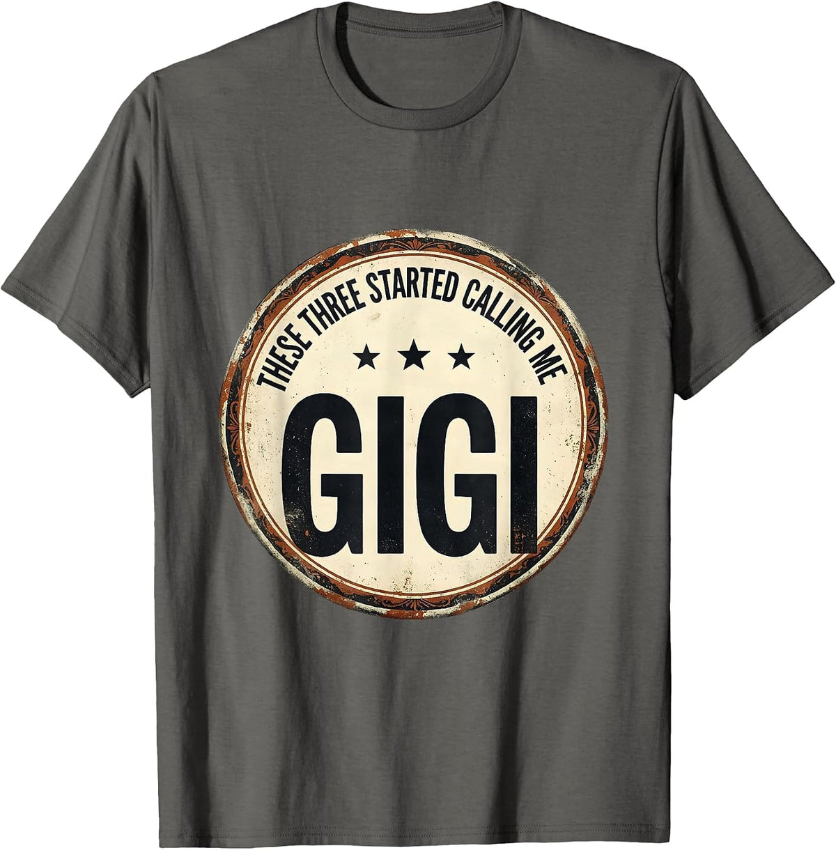 Men's These Three Started Calling Me Gigi Vintage Grandma Gift T-Shirt - Asphalt Grey