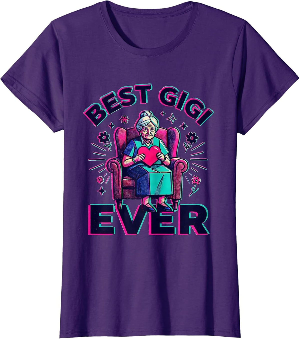 Women's Best Gigi Ever Proud Grandparent Design T-Shirt - Purple
