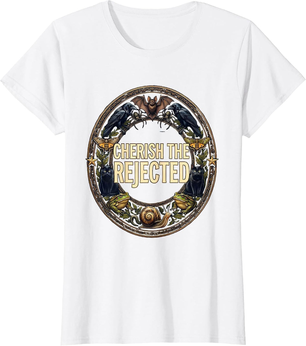 Women's Cherish The Rejected Misunderstood Creatures Animal Lover T-Shirt - White