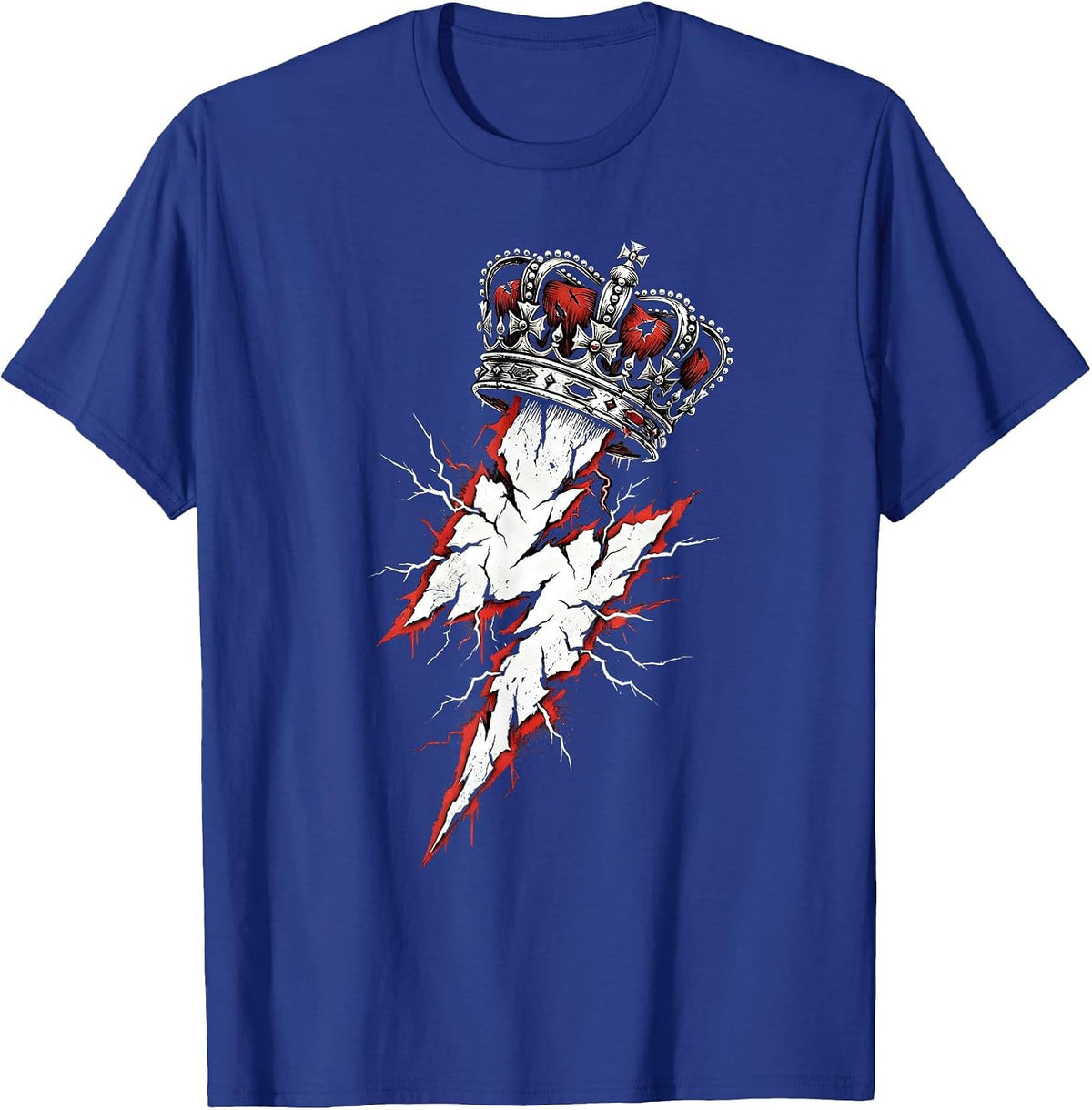 Men's Chaos Coordinator Crown Lightning Bolt Graphic T-Shirt - Royal Blue