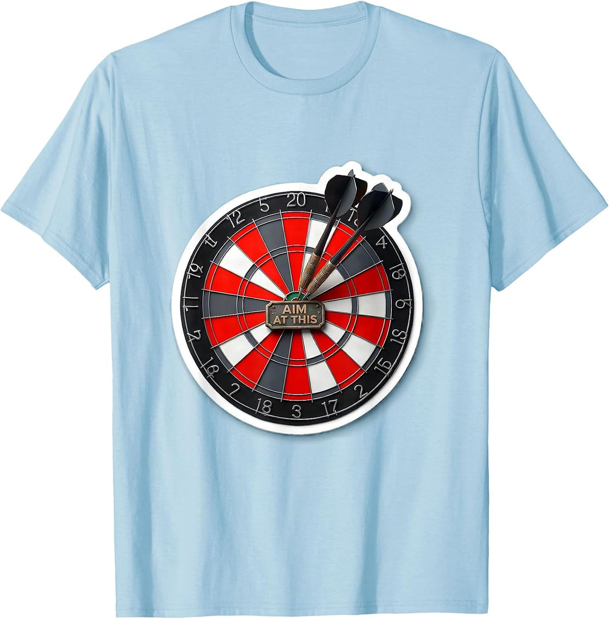 Men's Aim At This Funny Darts Player Target Shooting Humor T-Shirt - Baby Blue