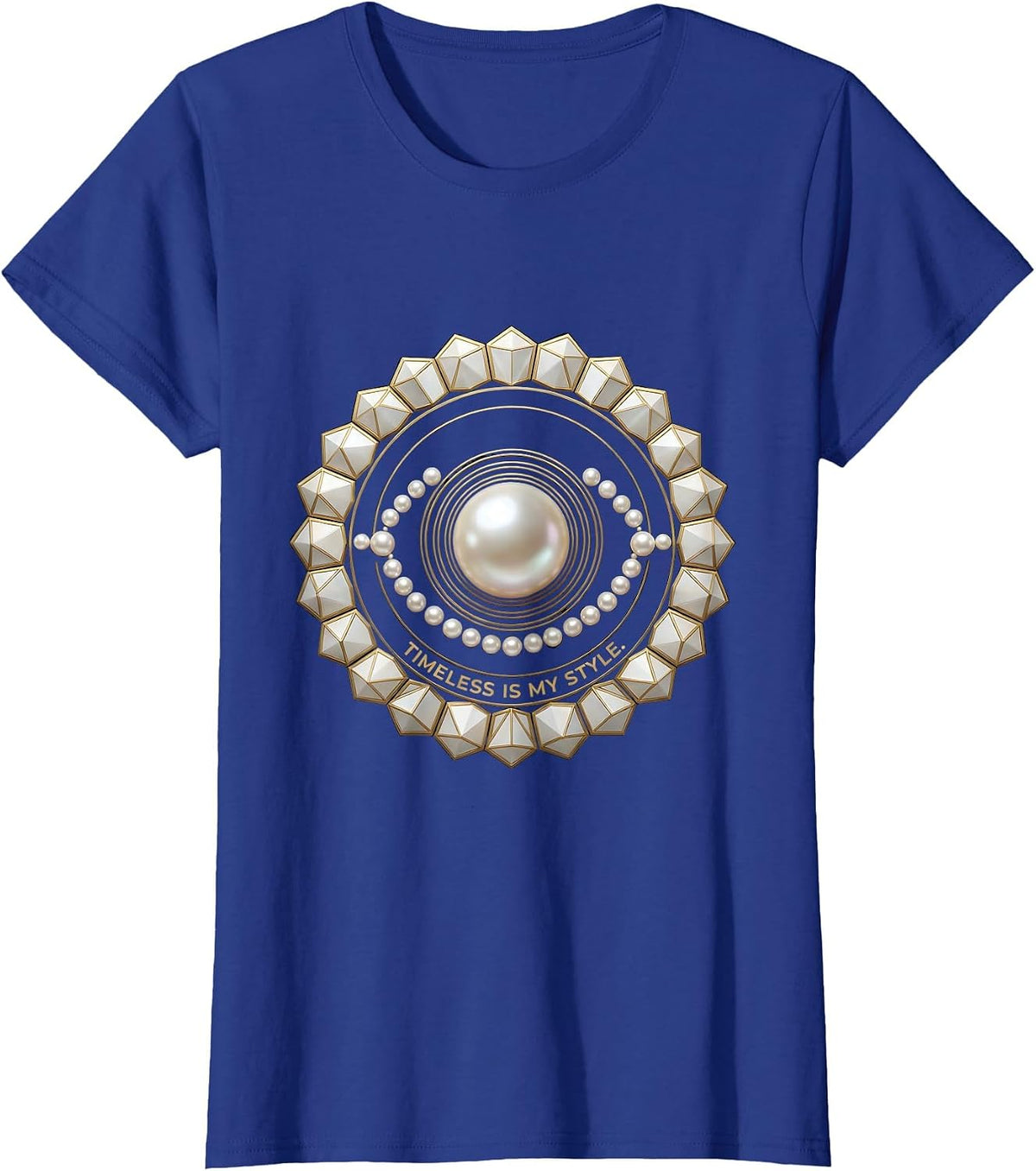 Women's Pearls Are Always Appropriate Timeless Style T-Shirt - Royal Blue
