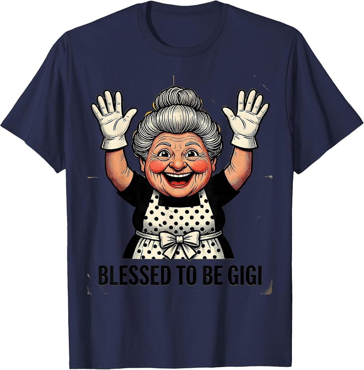 Blessed to be Gigi Grandma Gift Design T-Shirt - Navy Blue