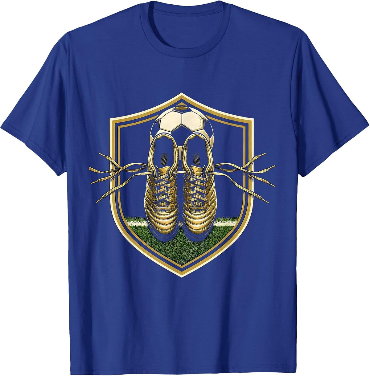 Men's Soccer Dad Cleats Over Shoulder Graphic T-Shirt - Royal Blue