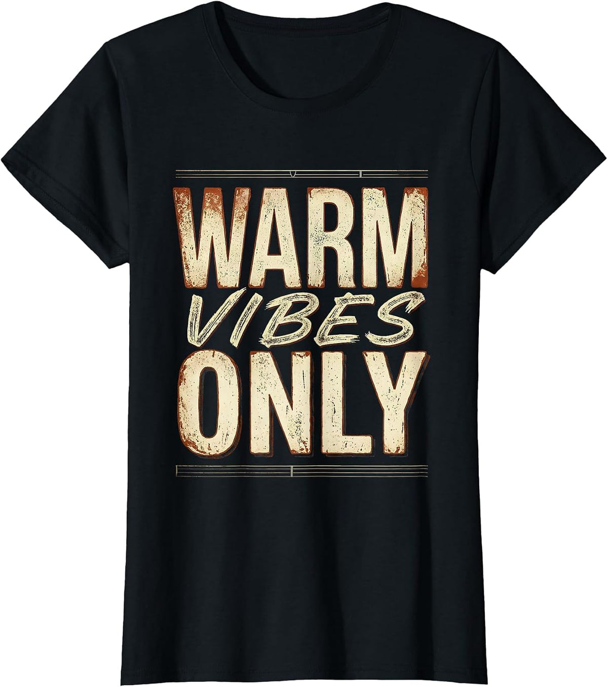 Warm Vibes Only Summer Fashion Aesthetic Design T-Shirt - Black