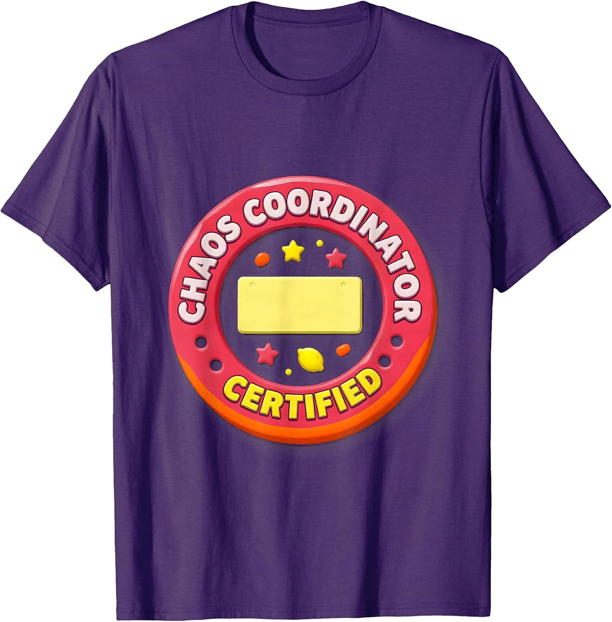 Chaos Coordinator Certified Funny Parent Teacher Sarcastic T-Shirt - Purple