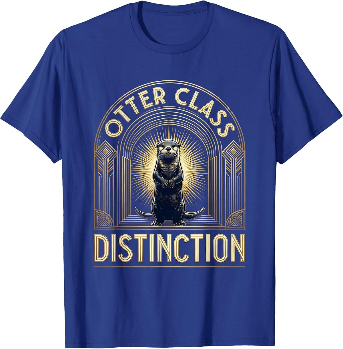 Otter Class Distinction Art Deco Design T-Shirt - Royal Blue