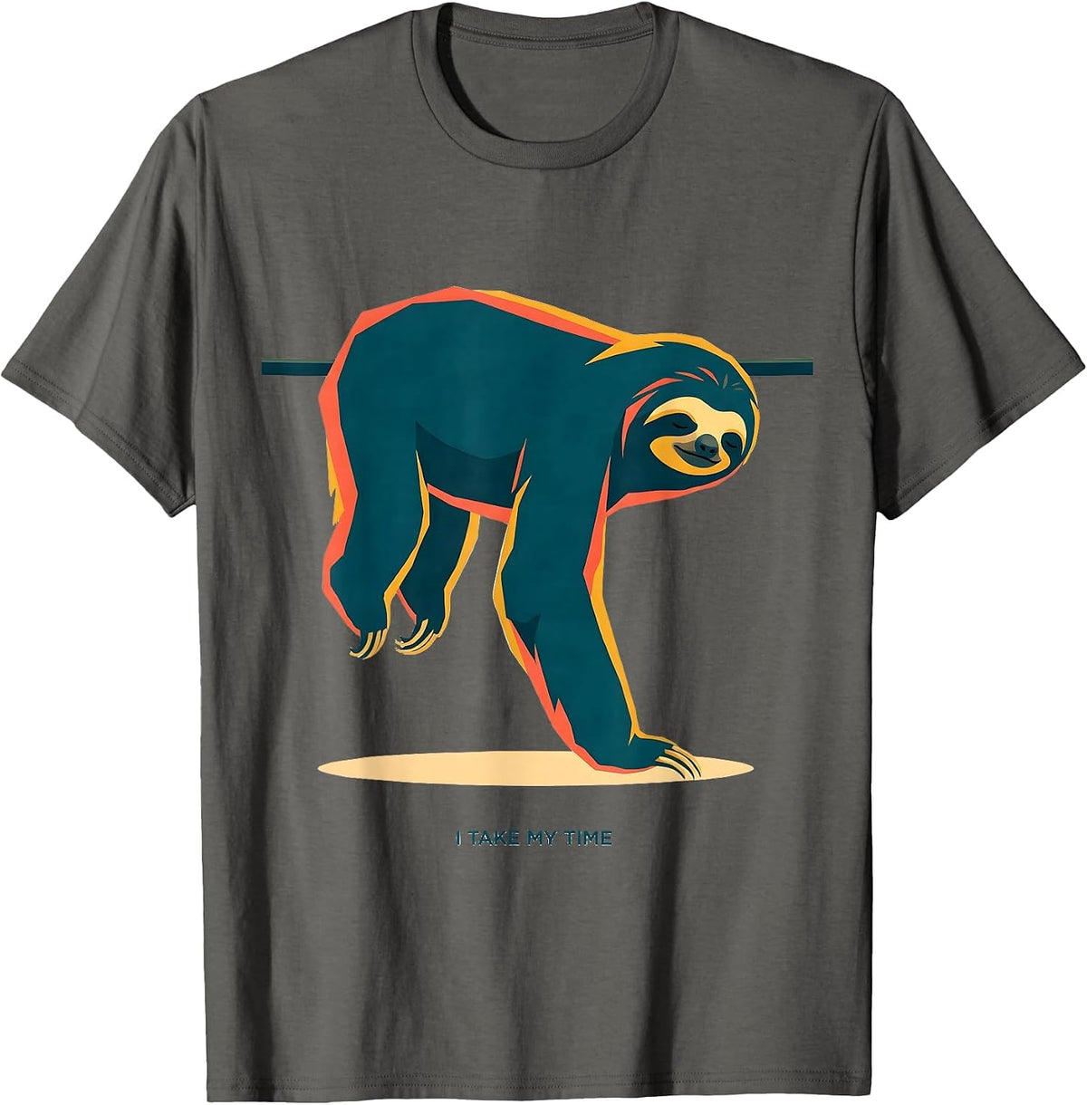 I Take My Time Funny Sloth Lazy Humor Gift for Sloth Lovers T-Shirt - Asphalt Grey