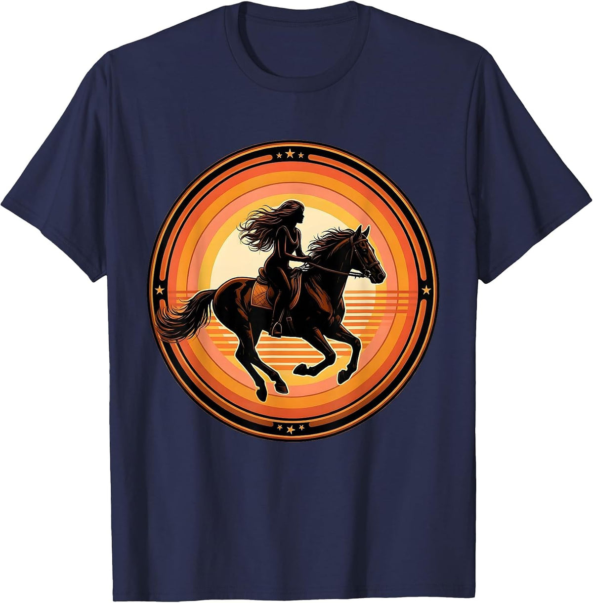 Im Literally Just a Girl Horse Riding Graphic T-Shirt - Navy Blue