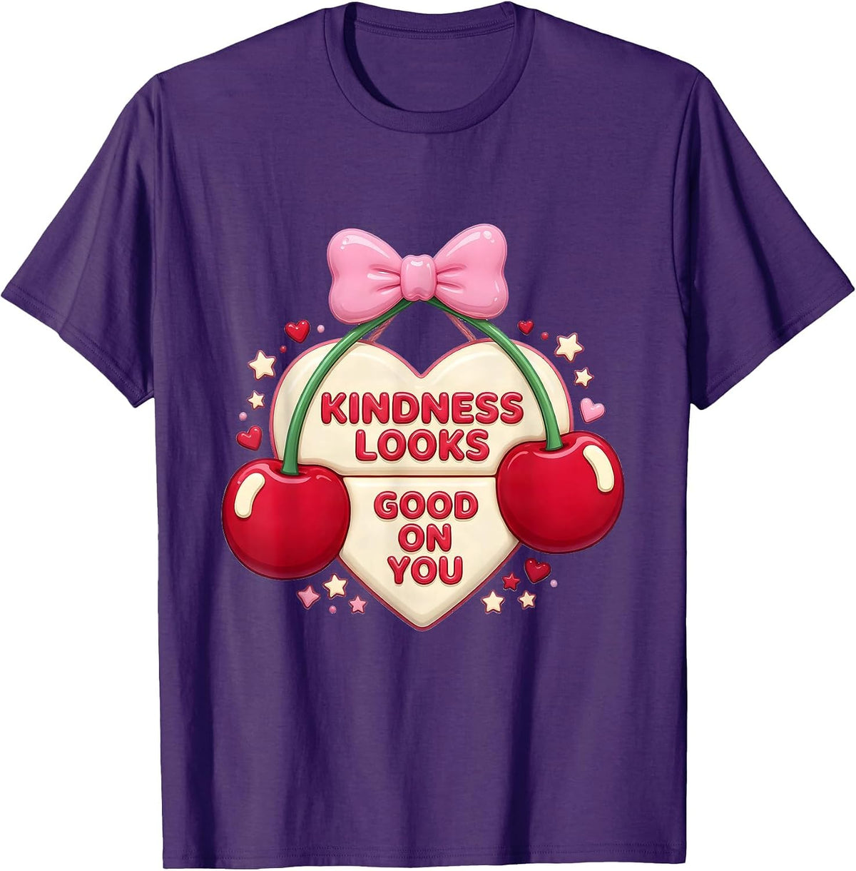Kindness Looks Good On You Be Kind Design T-Shirt - Purple