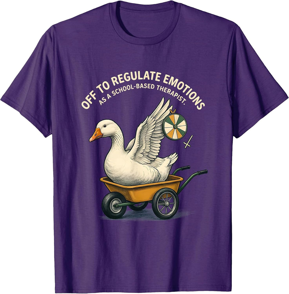 Men's Off To Regulate Emotions As A School-Based Therapist Funny T-Shirt - Purple