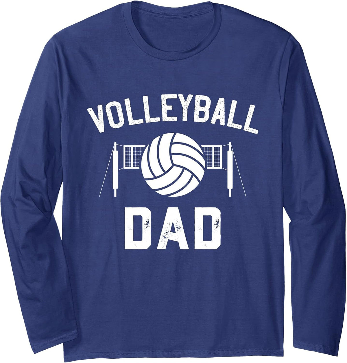 Volleyball Dad Gift for Men Volleyball Daughter Game Day Long Sleeve T-Shirt - Adult Unisex Navy Blue