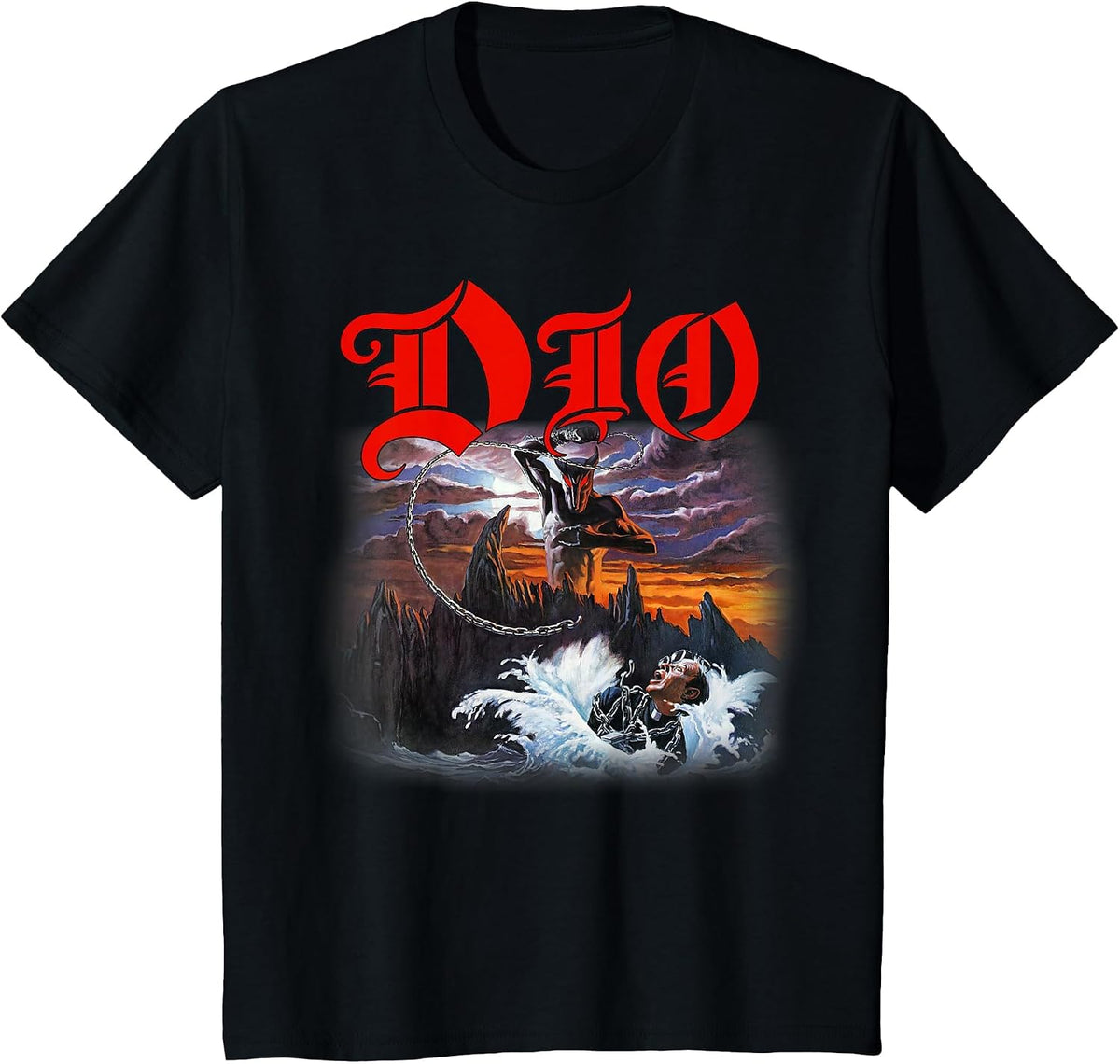 Dio Holy Diver Cover on Black T-Shirt - Black