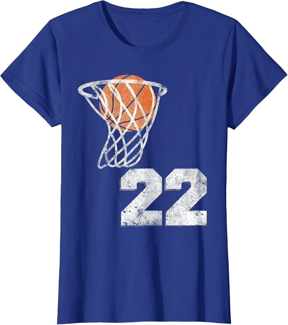 Vintage Basketball Jersey Number 22 Player Number T-Shirt - Royal Blue