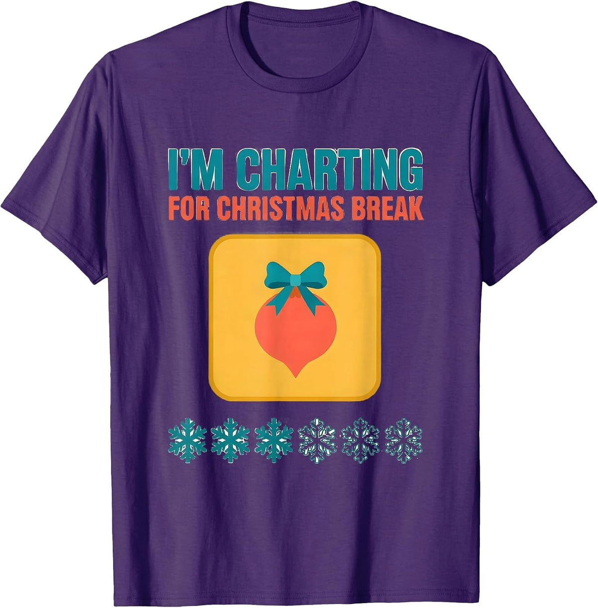 Men's I'm Charting For Christmas Break Funny Teacher Winter Break T-Shirt - Purple
