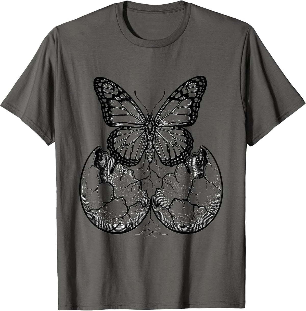 School Psychologist Butterfly Emerging From Egg T-Shirt - Asphalt Grey