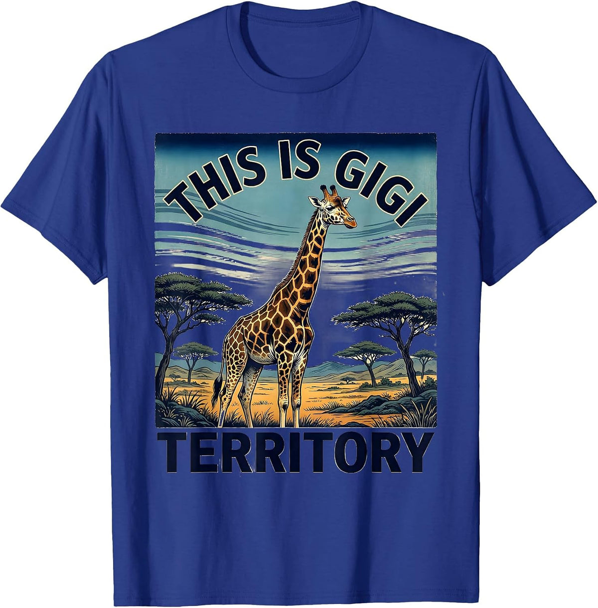 Men's This Is Gigi Territory Proud Grandma Design T-Shirt - Royal Blue
