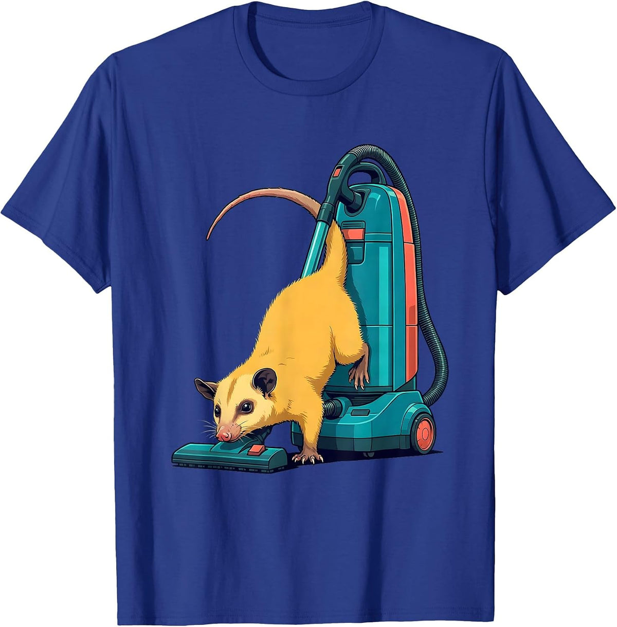 Limp Opossum Vacuum Flat Vector Deadpan Humor T-Shirt - Royal Blue
