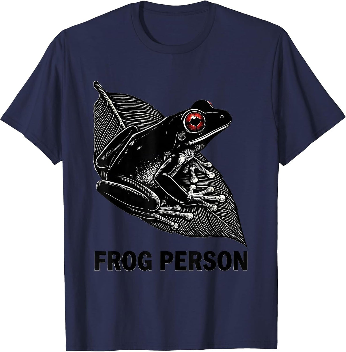 Frog Person Funny Frog Lover Tree Frog Amphibian Humor T-Shirt - Navy Blue
