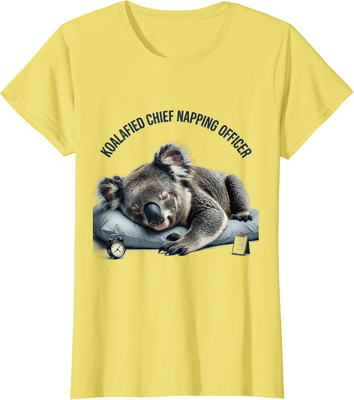 Women's Koalafied Chief Napping Officer Funny Koala Lover Gift T-Shirt - Lemon Yellow