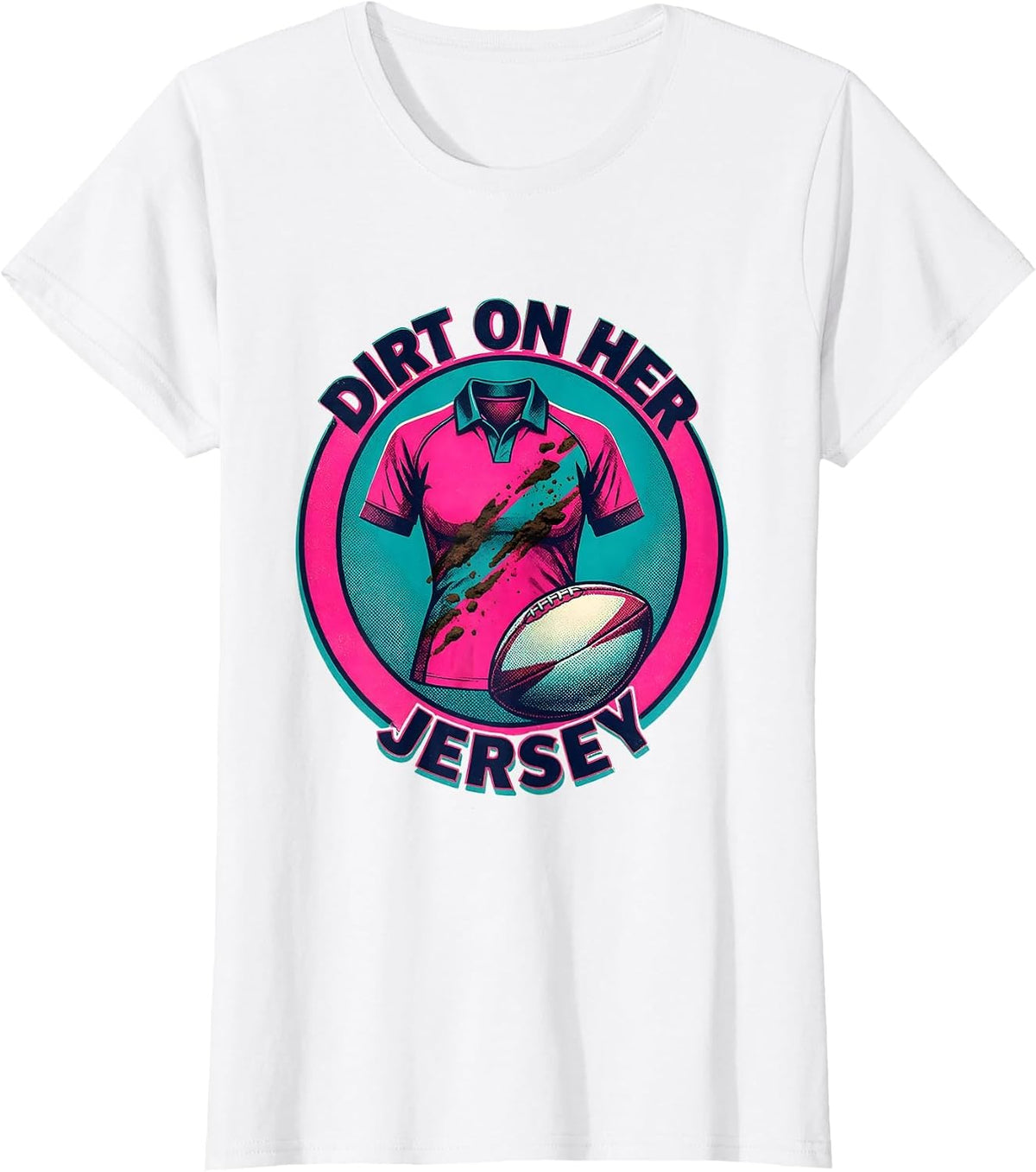 Dirt On Her Jersey Rugby Pride Design T-Shirt - White