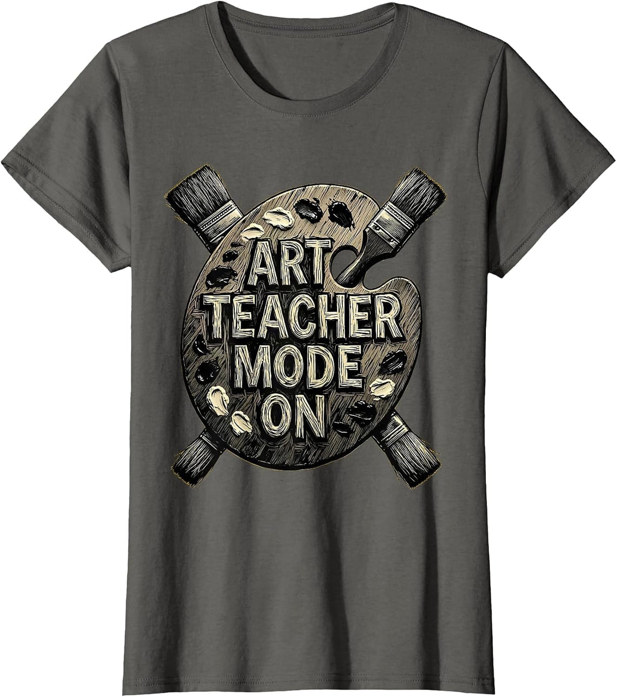 Women's Art Teacher Mode On Graphic Design T-Shirt - Asphalt Grey