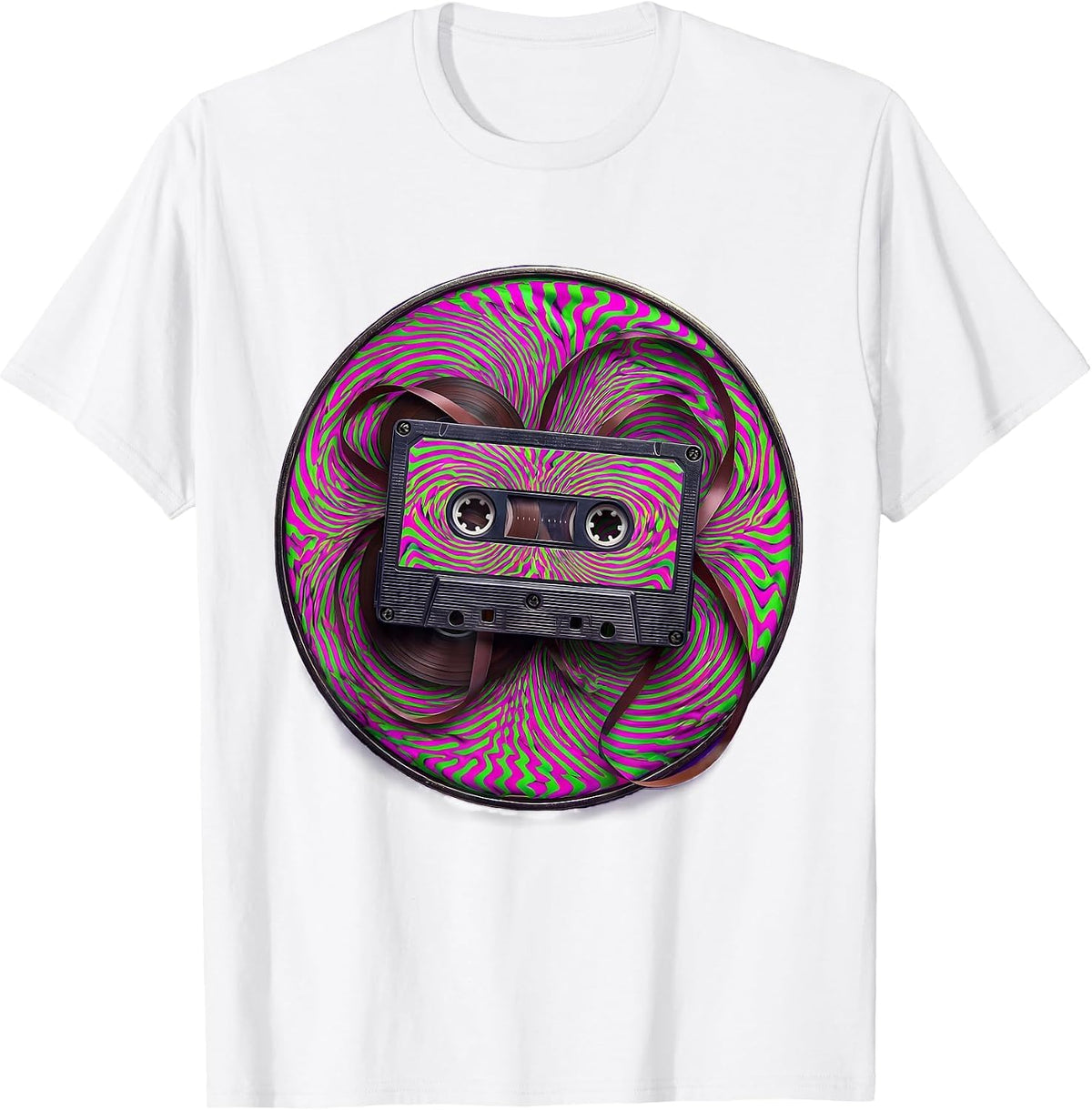 Vintage Cassette Tape 80s Rock Band Graphic T-Shirt - White