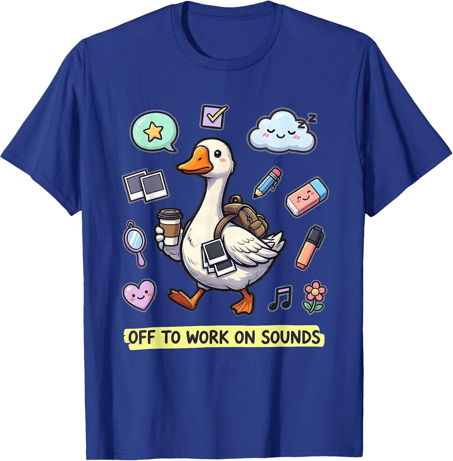 Off To Work On Sounds Funny Goose ABA Therapy Therapist T-Shirt - Royal Blue