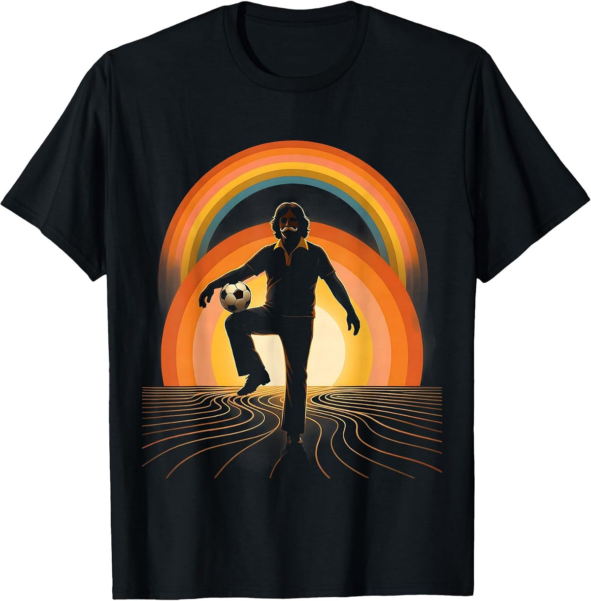 Men's Soccer Dad Juggling Ball Graphic Tee T-Shirt - Black