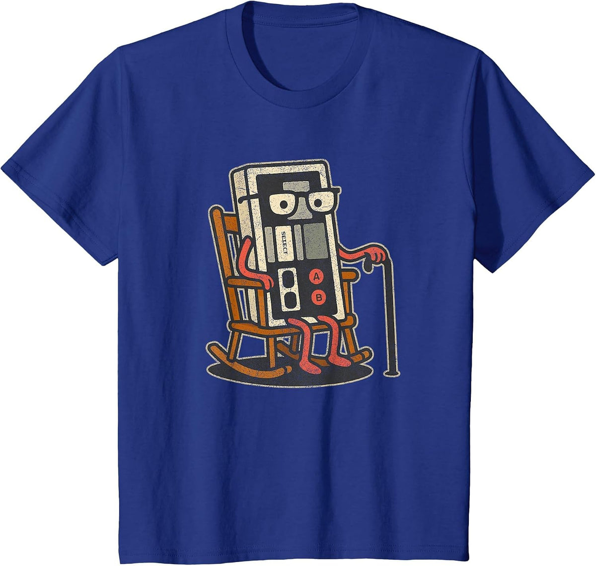 Funny Vintage Old Gamer Retro Video Game Old Gamer T-Shirt - Royal Blue