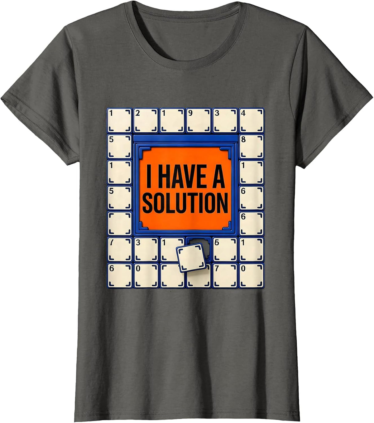 Women's I Have A Solution Funny Chemistry Periodic Table Science T-Shirt - Asphalt Grey