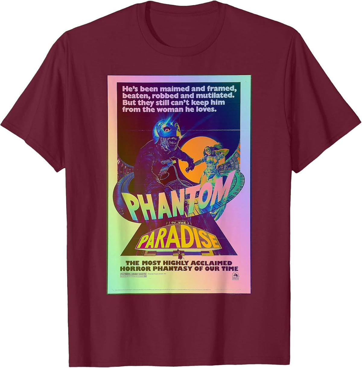 Movie Classic Poster Rock and roll Phantom T-Shirt - Burgundy