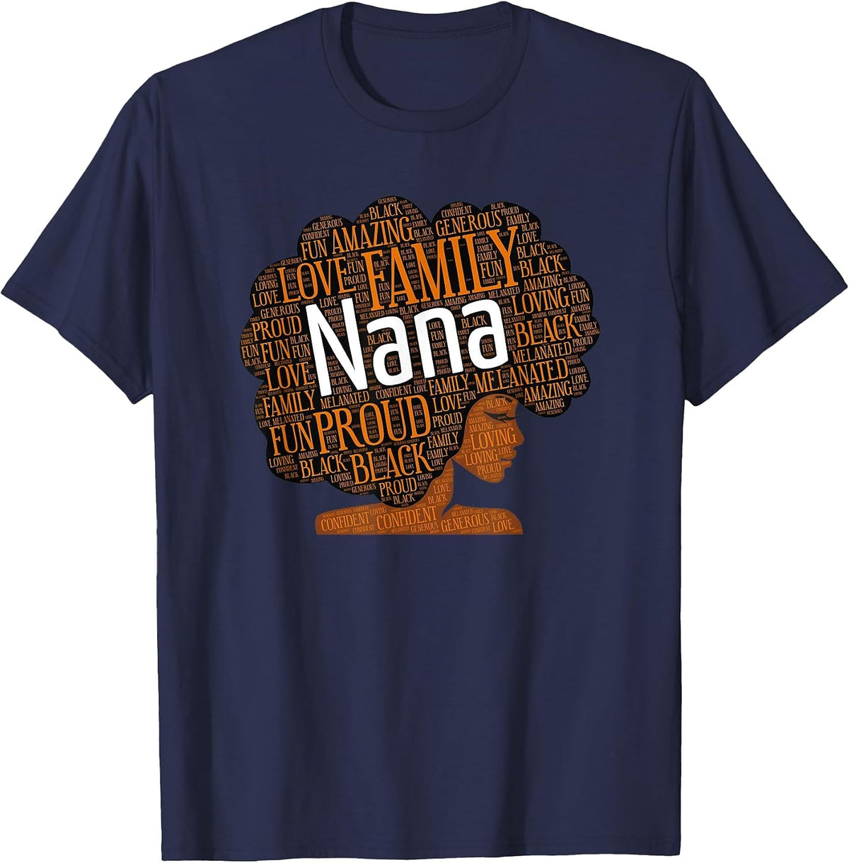 Nana African American Grandmother Nickname T-Shirt - Navy Blue