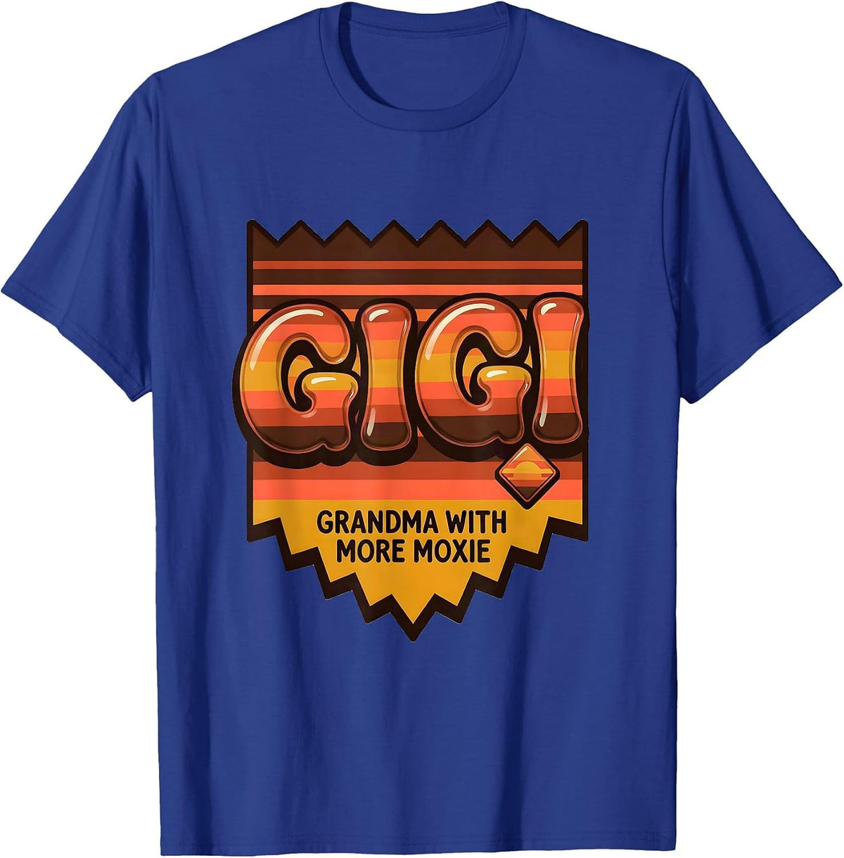 Gigi Grandma With More Moxie Retro 70s Funny Grandmother T-Shirt - Royal Blue