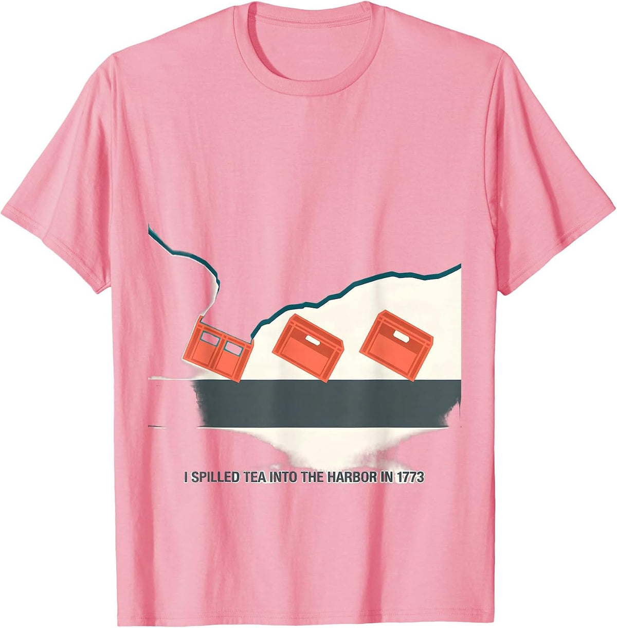 Men's I Spilled Tea Into The Harbor In 1773 Funny History Teacher T-Shirt - Pink